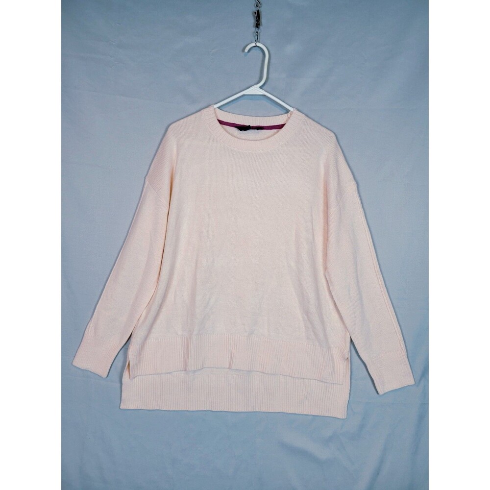 NWT IMNYC Soft Pink Pullover Sweater Womens XL Relaxed Fit Casual Minimalist